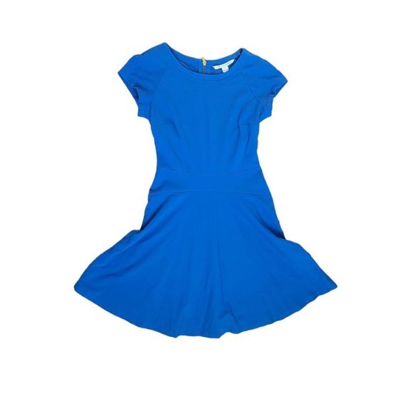 Diane Von Furstenberg Dress Mini Women’s 6 Blue Delyse Zipper Back - Picture 5 of 14